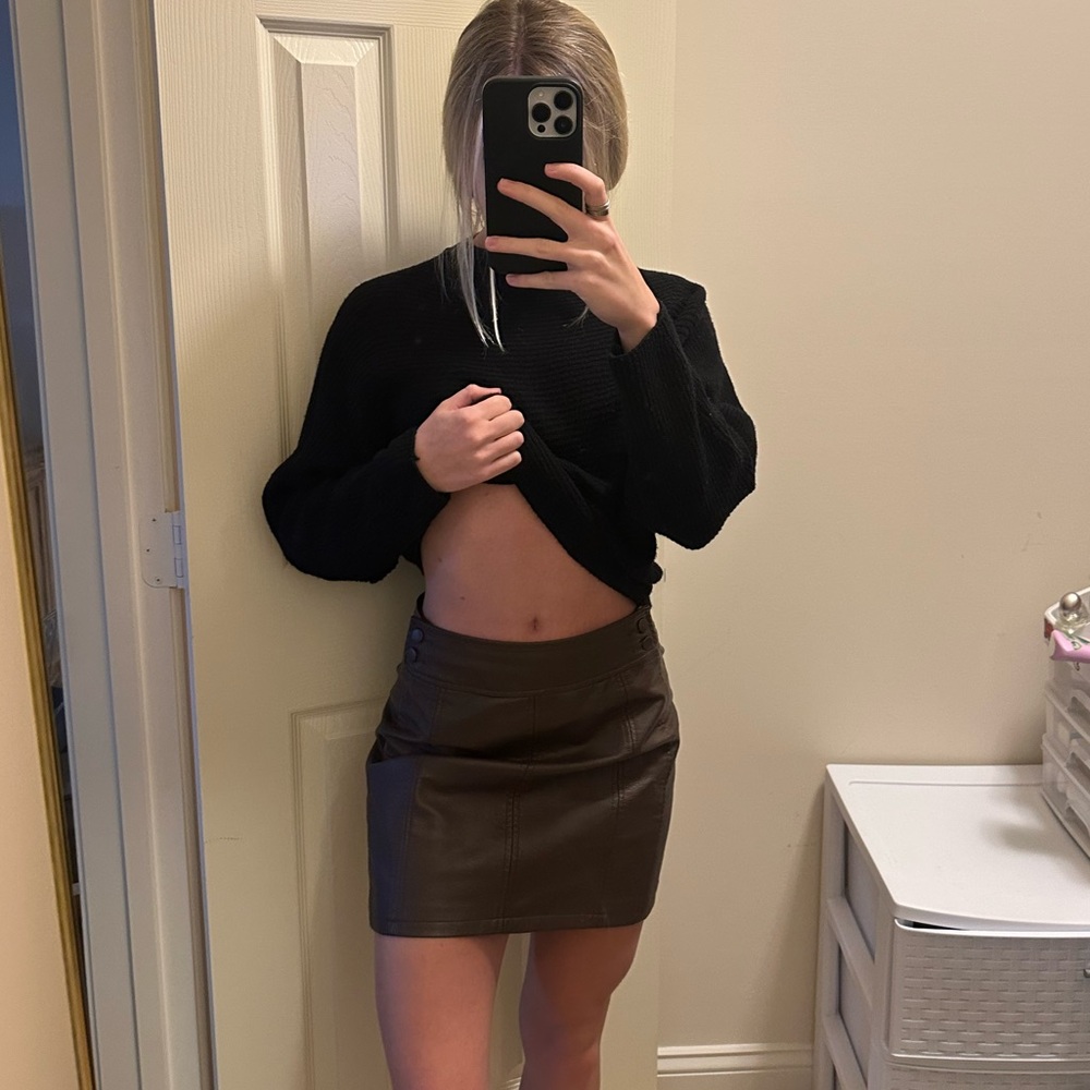 Free People Leather Skirt